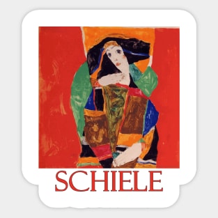 Portrait of a Woman by Egon Schiele Sticker